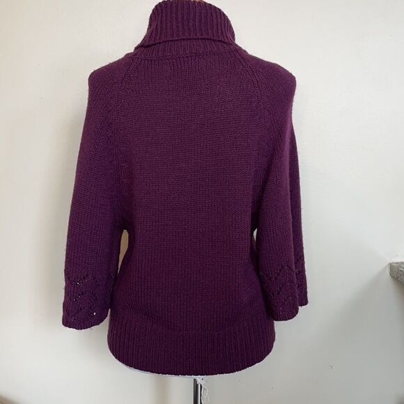 Fenn Wright Manson Deep Purple Wool Blend Chunky Turtleneck (Size: Large) - Picture 2 of 13